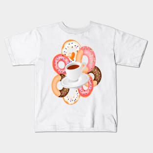 Coffee and Doughnuts En L'air Kids T-Shirt